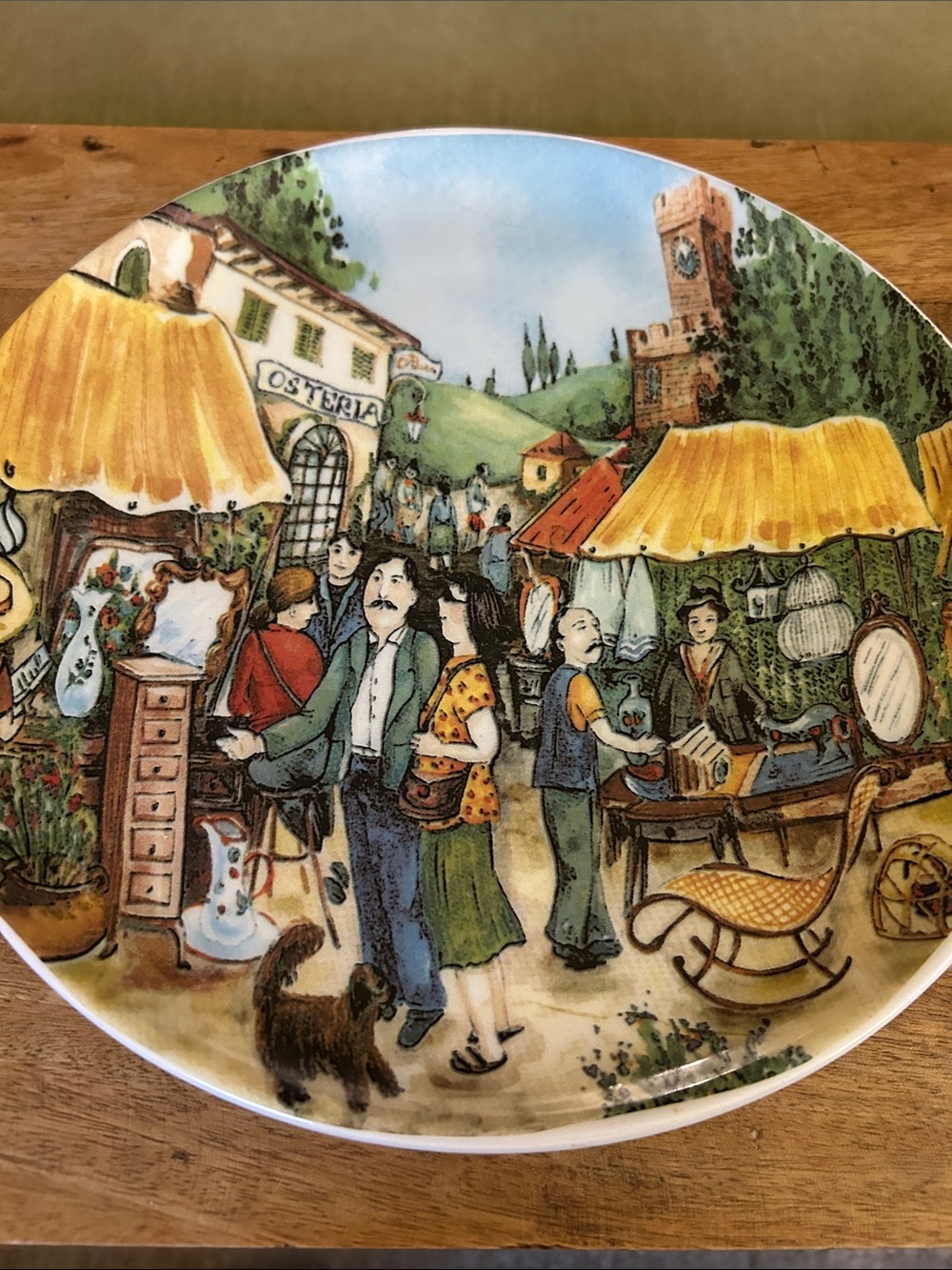 Large Plate/Platter - Italy, Brunelli Market Scene by EFFETTI D'ARTE